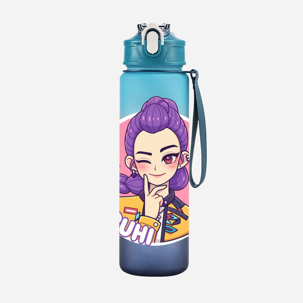 750Ml Water Bottler Cartoon K-Pop Demon Hunters Printed Character Water Cup Large Capacity Outdoor Portable Rope Drinking Bottle for Boy Girl Gift