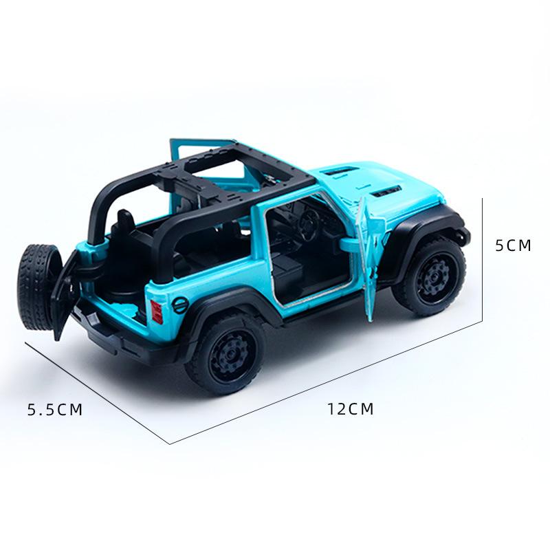 1:36 Jeep Metal Car Alloy Model Off-Road Three Doors Pull Back Boy Gifts Cross-border Wholesale