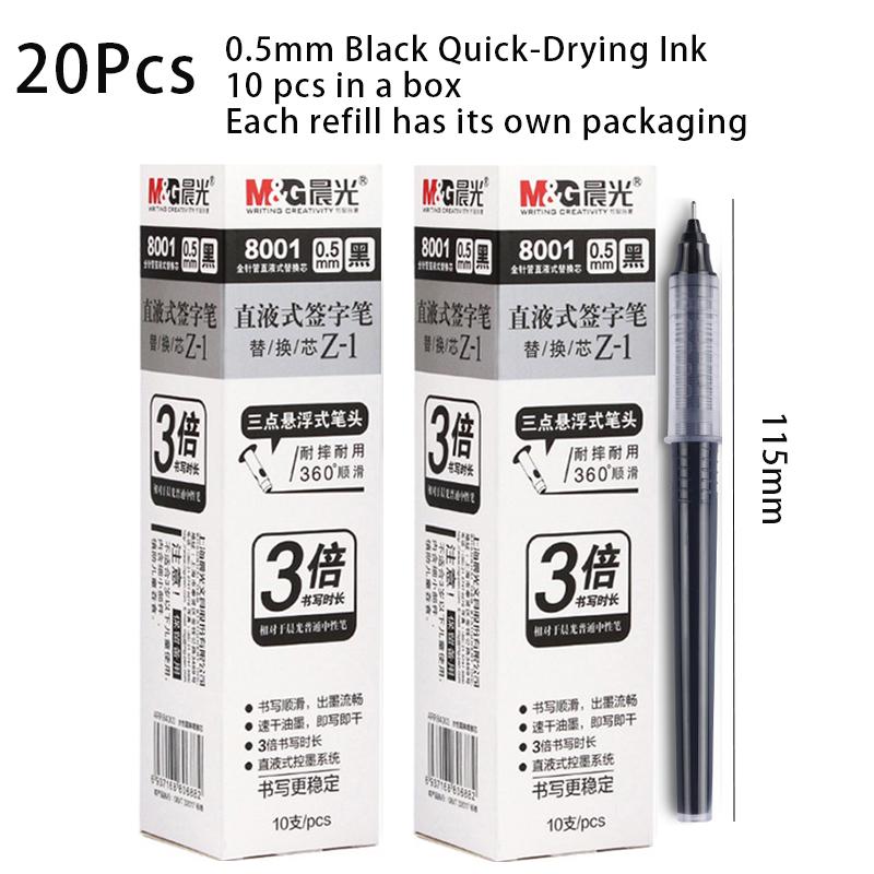 M&G 4/8/12/10/20pcs Gel Pen&Refill Set 0.5mm Black Red Blue Quick-drying Ink Water-based Ballpoint Pen Office Writing Stationery