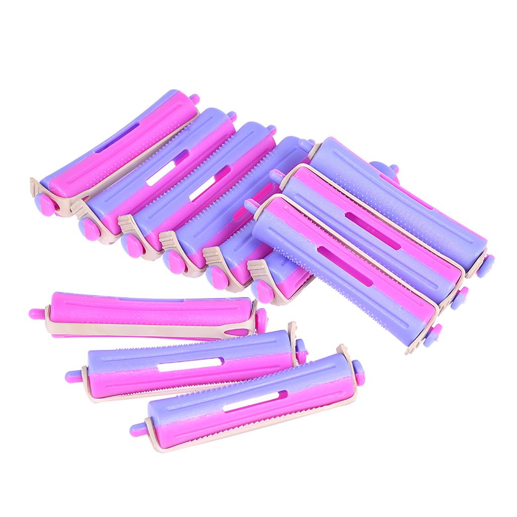 12 Pieces Salon Cold Rods Hair Roller With Rubber Band Curling Curler Perms Hairdressing Styling Tool for Girls Women Hair