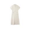 Demana Pure Cotton Workwear Stand Collar Dress