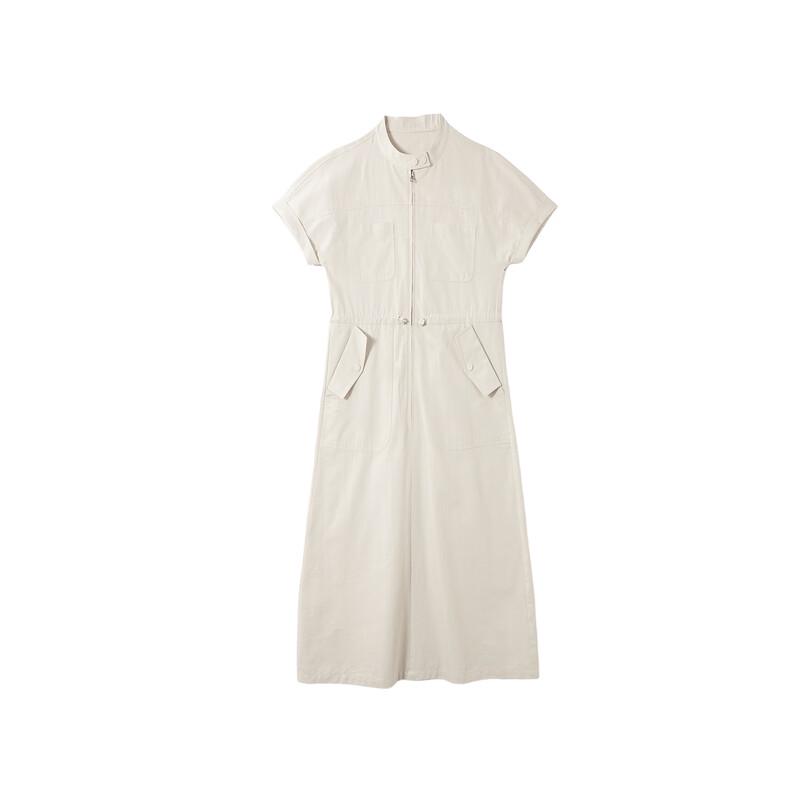 Demana Pure Cotton Workwear Stand Collar Dress