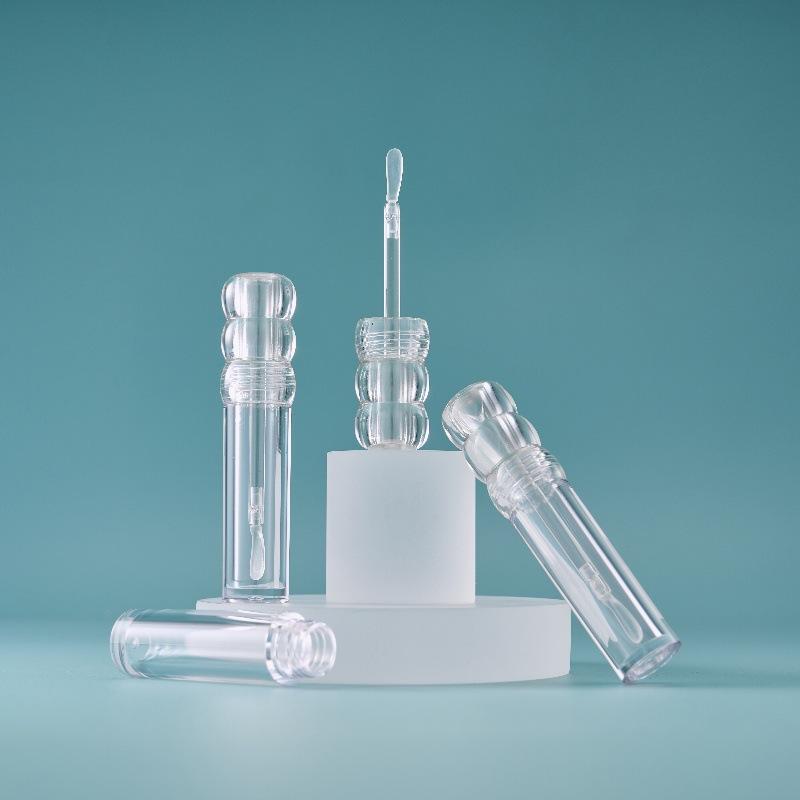 Transparent 3ML Refillable Empty Lipgloss Tubes 1/5Pcs with Soft Silicone Brush for Portable Travel Cosmetic Use