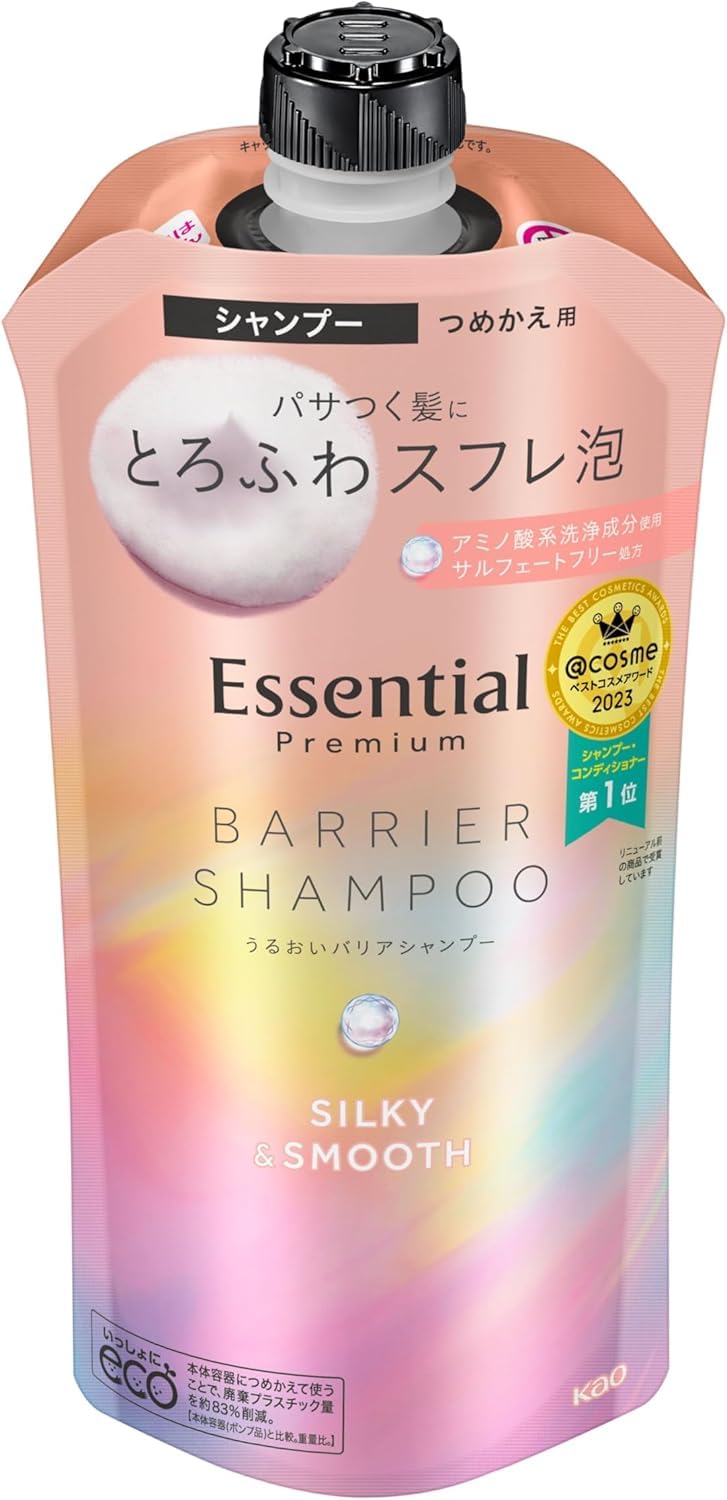 

Essential Premium Moisture Barrier Silky 340ml Shampoo, & Smooth, Refill, розовый
