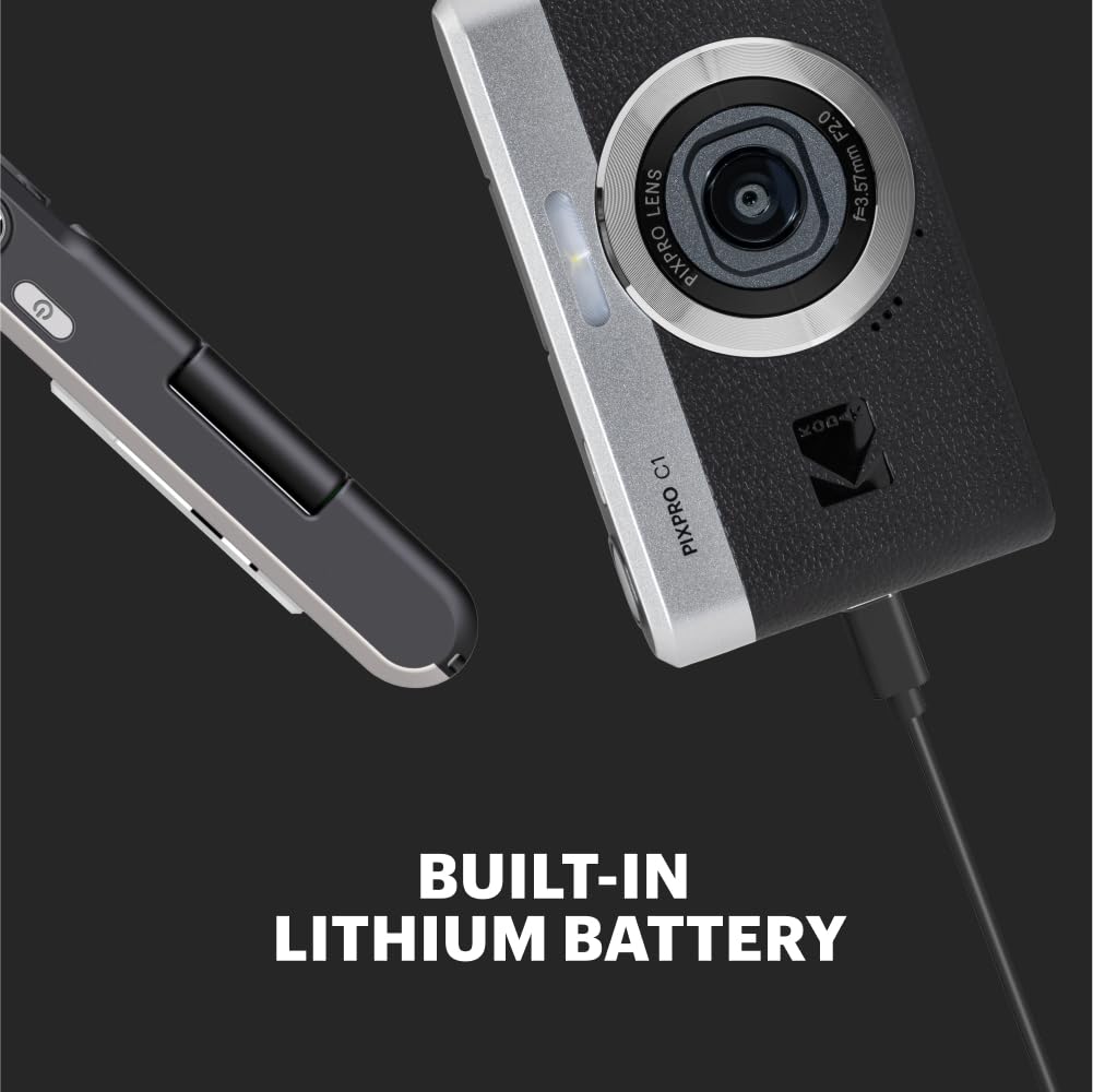 KODAK Pixpro C1 Digital Camera 13MP BSI 4x LCD LED Flash Black – Ultra-Compact CMOS, Zoom, 2.8-inch Screen, Built-in –