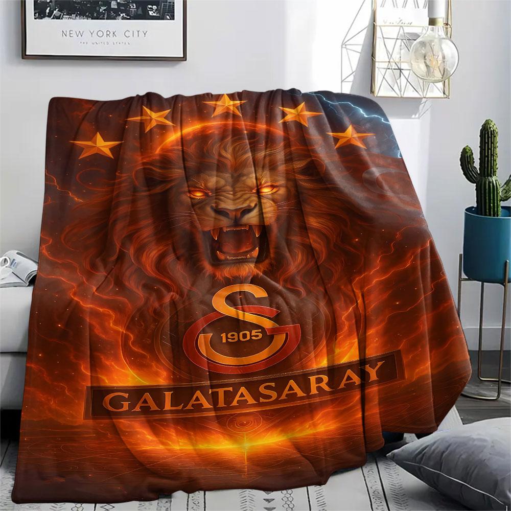 1PC Galatasaray SK Patterned Flannel Blanket Suitable For All Seasons for Home Decor Warmth and Comfort Gifts Holiday Present