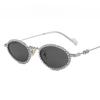 Decorative Rhinestone Oval Sunglasses Women's Vintage Designer Sun Glasses Metal Frame Women Fashion Eyewear Gafas De Sol