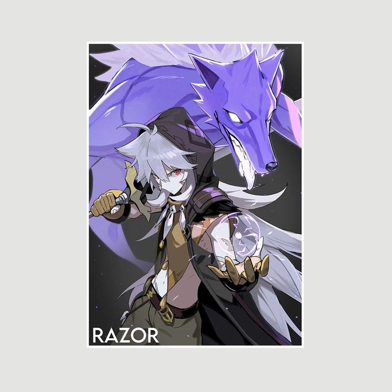 Genshin Impact Series Posters White Paper Anime Girl Poster Mural Home Decor Study Bedroom Bar Cafe Decoration Painting Wall Art Prints