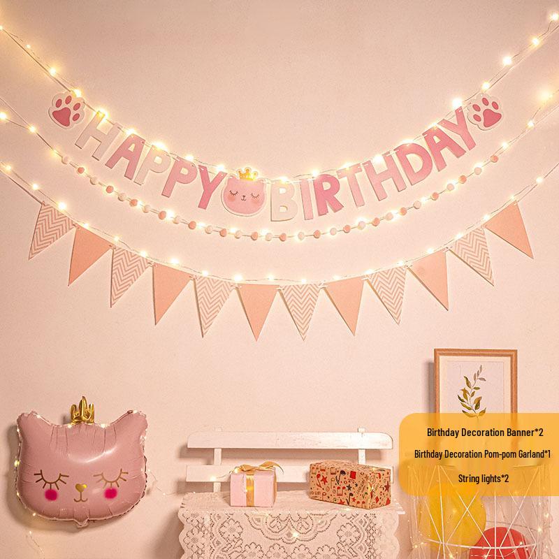 First Birthday Pom-Pom Bunting & Photo Banner for Boys and Girls