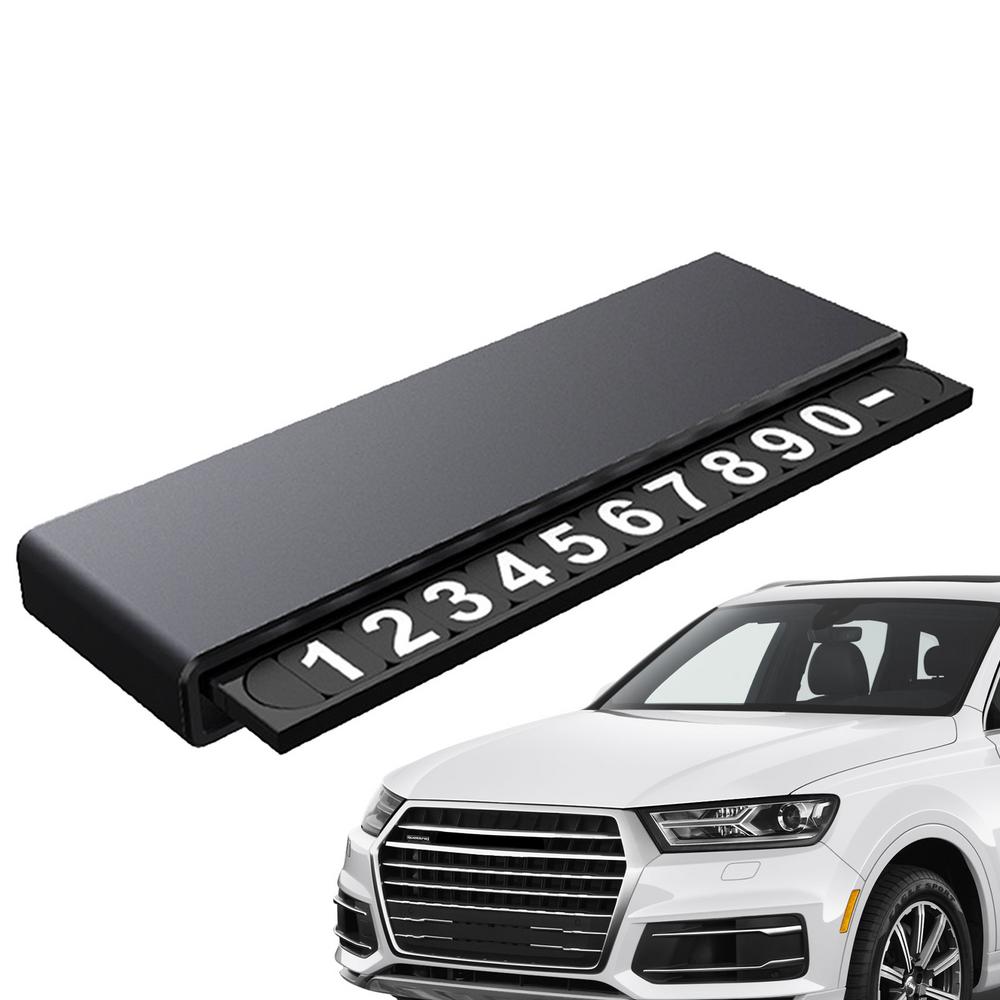 

Временная карта парковки автомобиля. Креативная, точно изготовленная карта с номером телефона. Прочный номерной знак парковки. Устойчивая к царапинам конструкция для серый