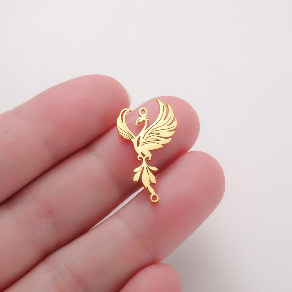 Stainless Steel Phoenix Pendants Fashion Mythical Animal Charms Necklace Bracelets Jewelry Making Accessories Handmade DIY Gifts