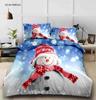 Comforter Housse De Couette 3D Bedding Set Adult Single Little Snowman Bedsets Winter Super Soft Cartoon S