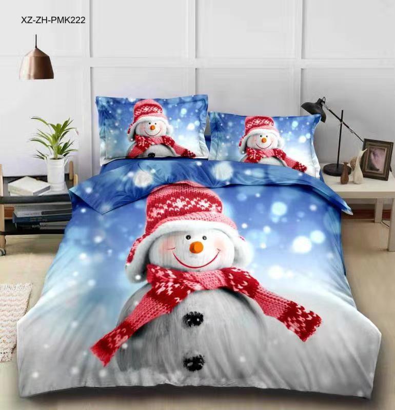 Comforter Housse De Couette 3D Bedding Set Adult Single Little Snowman Bedsets Winter Super Soft Cartoon S