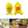 2pcs 3D Printed Angry Duck Figurine Home Decoration Gift For Kids Cartoon Yellow Duck Desktop Shelf Ornament