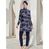 2 Piece Set Muslim Women Swimsuit Full Cover Burkini Top Pants Set Floral Print Islamic Modest Swimwear Women Swimwear Beachwear