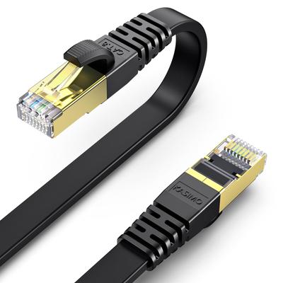 Kabel LAN KASIMO 2m Kabel LAN CAT8 Kategoria 8 Ultra High Speed Zgodny z CAT8 Płaski kabel Przewodowy kabel LAN Kabel Ethernet Podwójnie ekranowany Złamany gwóźdź
