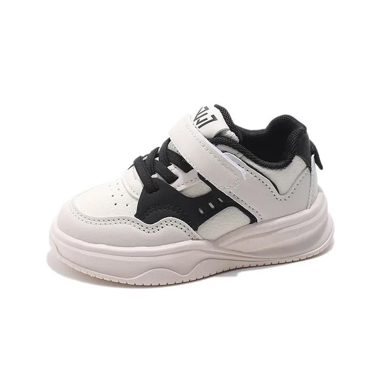 

Kids Running Shoes Breathable Students Tennis Shoes Thick Soft Sole 2025 New Fashion Children Sports Shoes Hook&loop Trendy 21 чёрный