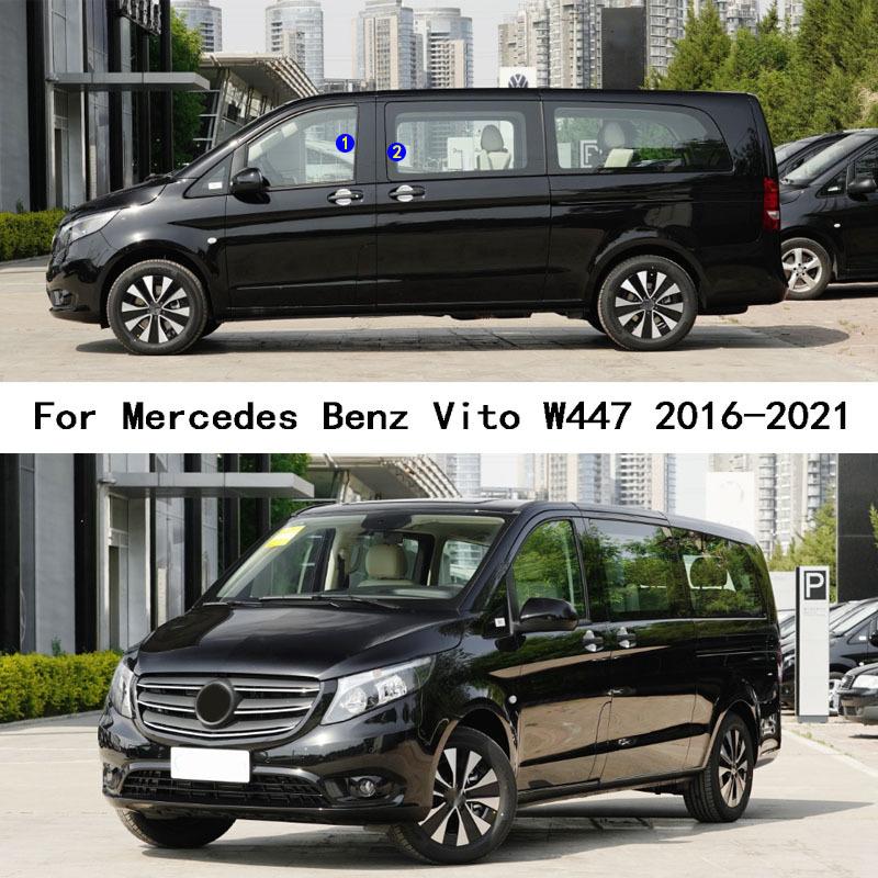 Car TPU/Glossy Mirror Door Window Pillar Post Cover Stickers Accessories For Mercedes Benz Vito W447/V-Class V250 260L 2016-