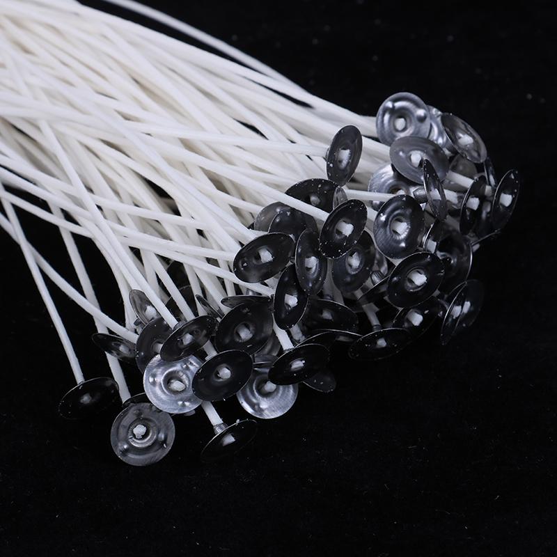 100Pcs Candle Wicks Cotton Core Waxed Wick With Sustainer For Candle Novelt