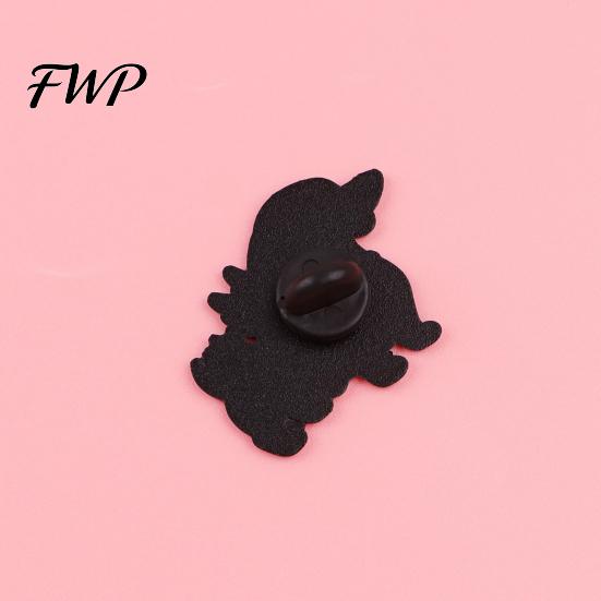 Zinc Alloy Brooch Decorative Enamel Dachshund Design Lapel Pin Textured Sweater Dress Suit Badge Versatile Outfit Accessory