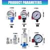Pneumatic Tool Accessory Oil Water Separator Air Pressure Regulator Gauge Adjustable Flow Control Plastic Filter