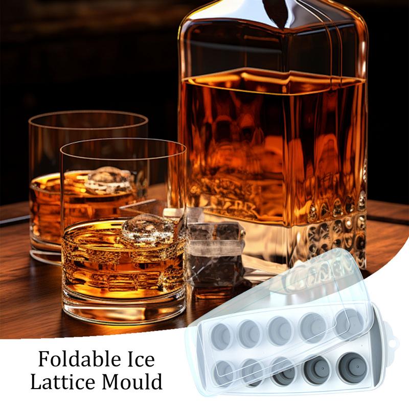 

Ice Trays For Freezer 10 Slots Silicone Ice Mold Foldable Easy Release Cold Cube Mould With Lid For Milk Beer Juice Drinks Red серый