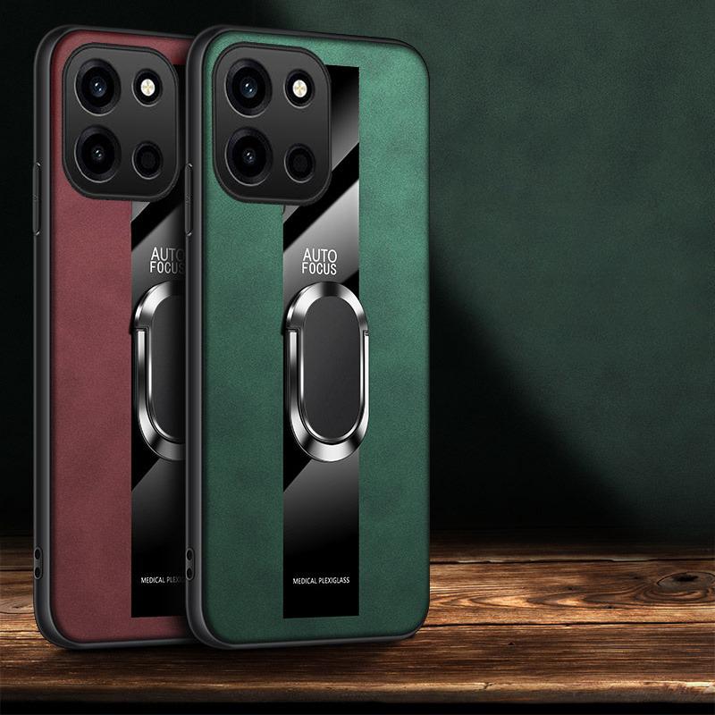 For OnePlus Nord6 Case Business Magnetic Ring Holder Shockproof sheepskin Leather Soft Silicone Fashion for OnePlus Nord 6 Back Cover