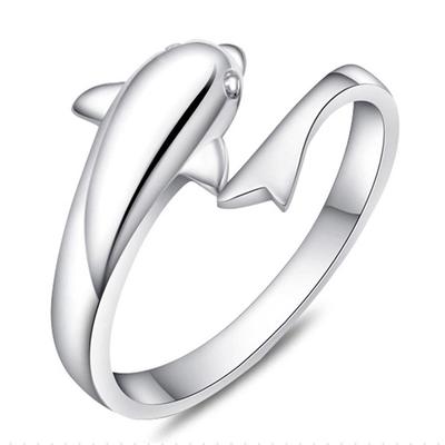 Fashion Women Silver Ring Romantic Dolphin Lovers Open Ring Fashion Ring