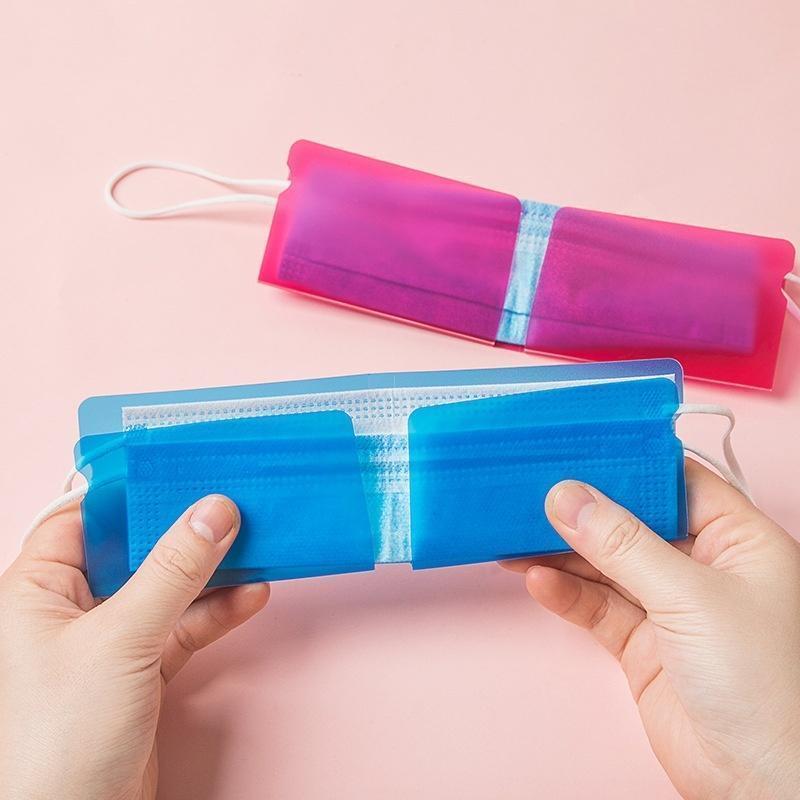 New 10pcs/set Portable Folding Mask Storage Clip Face Mask Holder Cover Bags Protective Case Suitable Home Storage Supplies