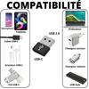 Adapter USB 2.0 do USB-C kompatybilny z ładowarką sieciową-komputerem itp do USB C Samsung-Xiaomi-Huawei itp [Zestaw 2 szt.] Phonillico®