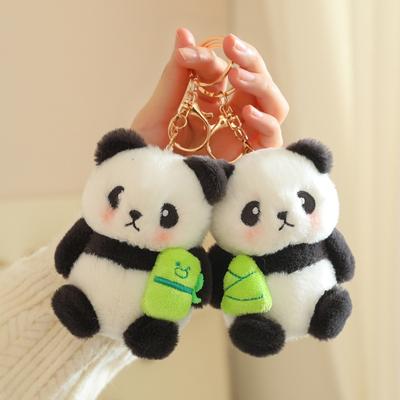 Cute Panda Plush Toy Keychain Cartoon Bag Pendant Bag Accessories Car Key Chain Pendant Ornaments  Gift