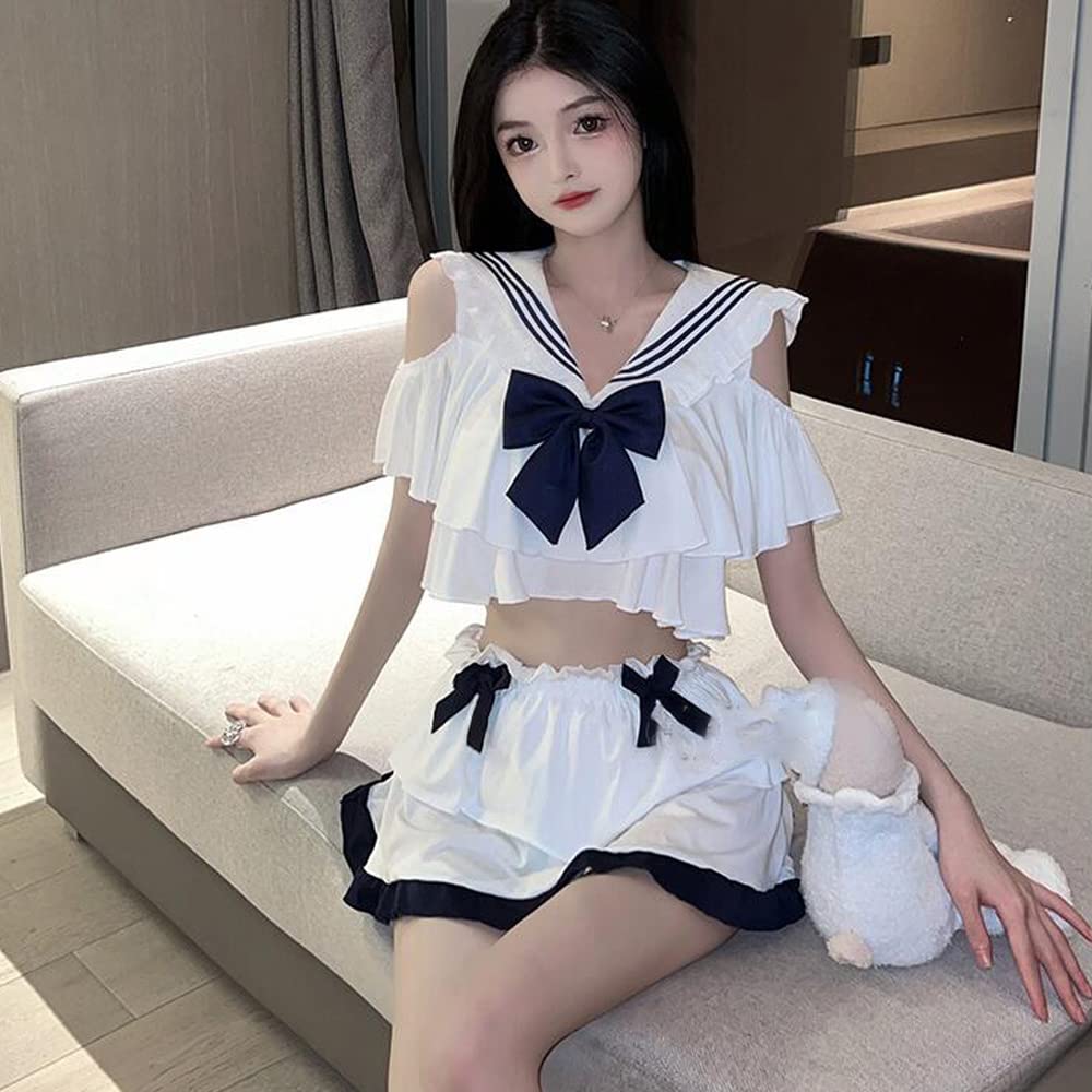 Sexy Sailor Uniform Extremely Erotic Cute High School Maid Style Popular Cosplay Uniform [LIKENNY] Cosplay, See-Through, Miniskirt, Uniform,