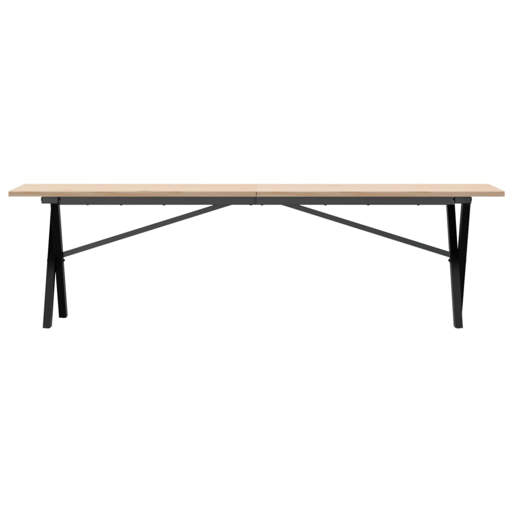 Coffee Table with X shaped Frame 160 x 40 x 45 cm Solid Pine Wood & Steel
