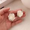 Elegant White Camellia Hair Clip Forehead Mini Duckbill Clip Side Clip Wedding