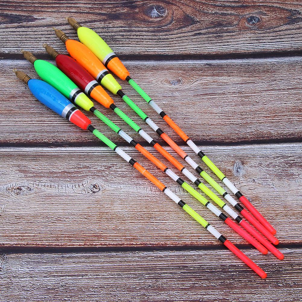 5PCS Multiple Color Balsa Wood Fishing Float Bobber Bite Indicator Angling Equipment
