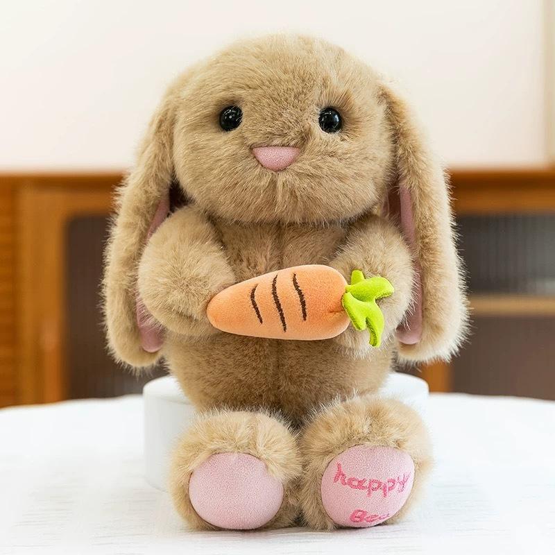 

Cute Carrot Rabbit Plush Toy Cartoon Soft Cute Long-Eared Rabbit Doll 8 Inch Catching Doll Doll 25cm0.2kg