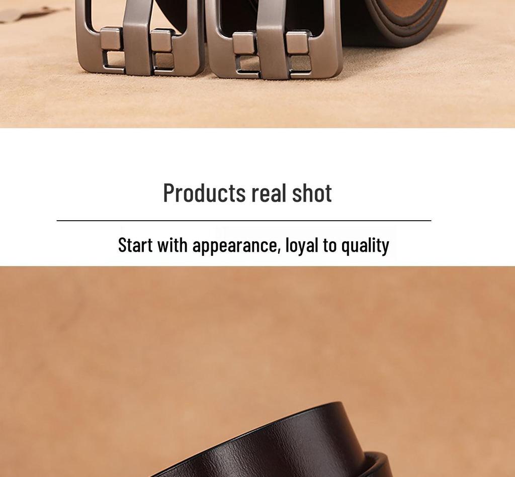 Men's Genuine Leather Extra-Long Black Plus Size Belt