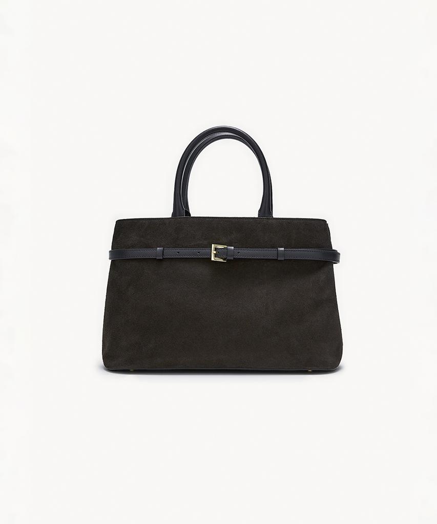 Clave Luna Suede Dark Brown Tote Bag