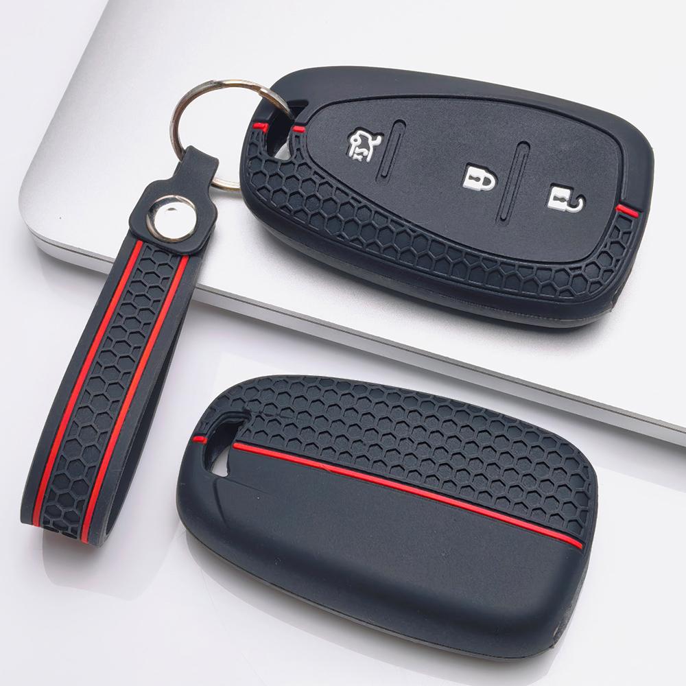 Key Case Cover for Chevrolet Equinox Malibu XL Cruze Blazer Traverse Trailblazer Sonic with Keychain Anti-Scratch Surface Shockproof Structure