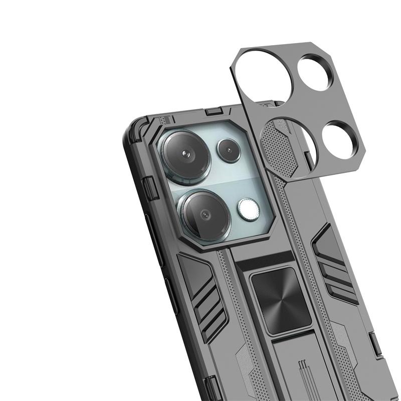 For xiaomi redmi note 13 pro 4g case car magnetic armor shockproof stand protection cover for redmi note13 pro 13pro 4g cases
