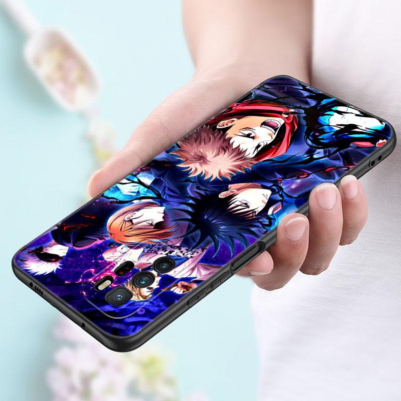 Husa de telefon Anime Jujutsu Kaisen pentru Xiaomi Redmi Note 7 8 9 10 Lite 11 11E 11T 12 Pro 11S 4G 10T 5G 8T 9S 10S Husa neagra TPU