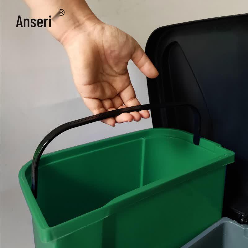 Anserui Foot Pedal Double Bin Waste Sorting Can