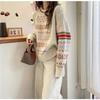 Vintage Crew Neck Knitted Pullover Sweater Women's Autumn and Winter New Loose Casual Fair Island Knitted Sweater Women's