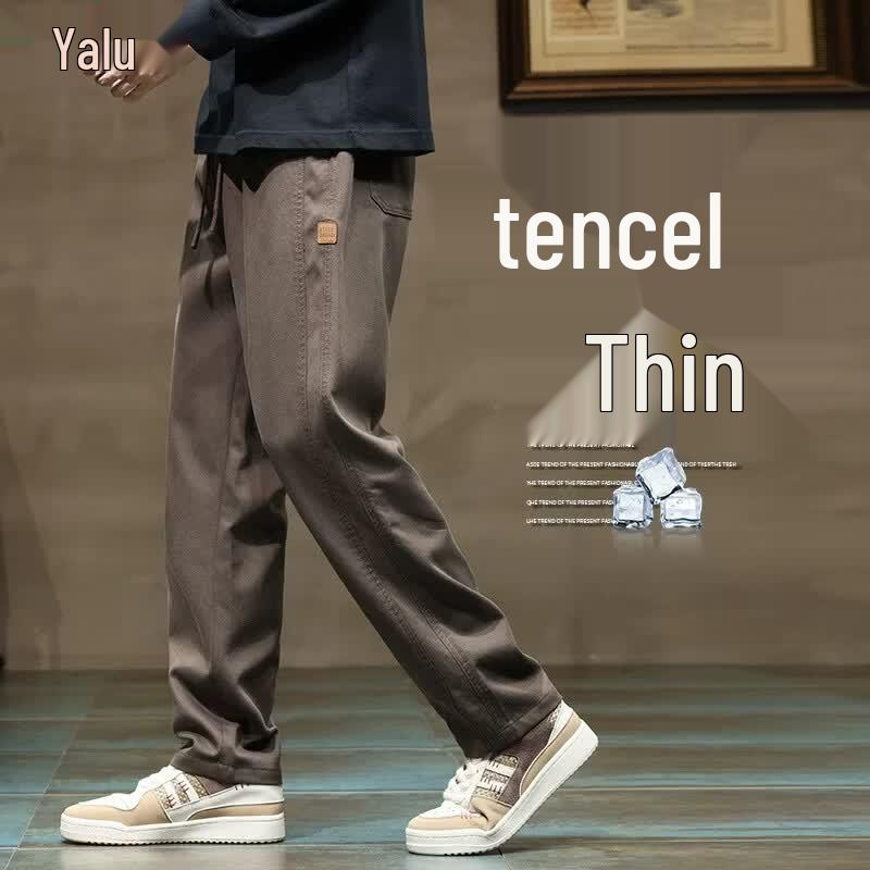 Yalu Men s Summer Loose Fit Straight Wide Leg Casual Pants L