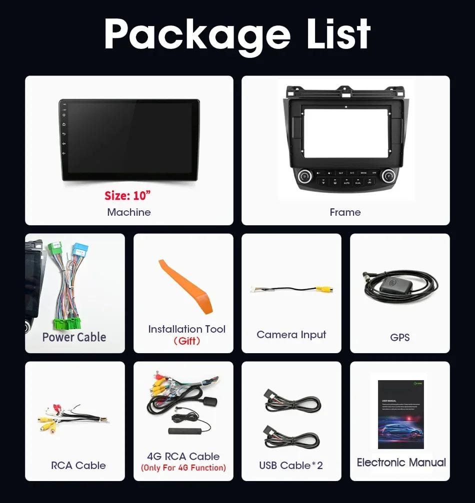 Android 13 Car Radio For Honda Accord 7 2003-2008 Multimedia Wireless Carplay Navigation GPS Stereo Head Unit Touch Screen