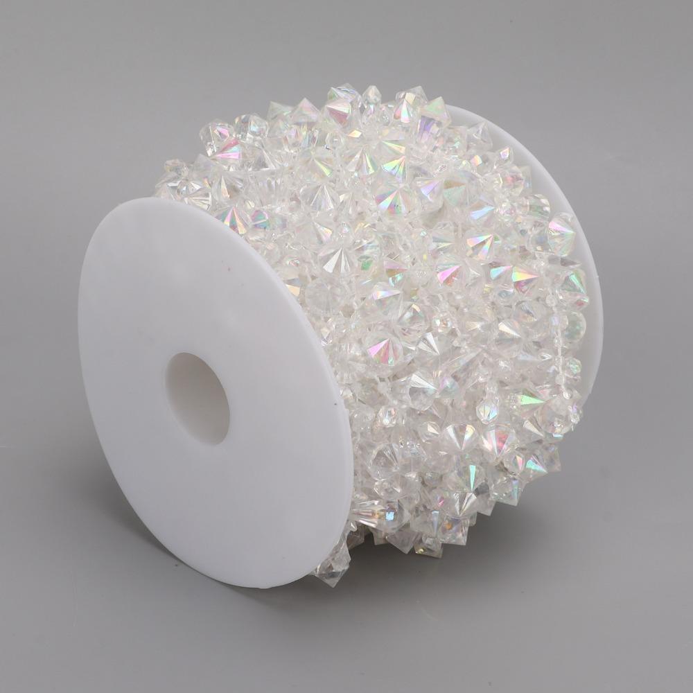 1pcs Clear Crystal Crystal Beads Chain Adjustable Length Acrylic Beads Chain  Sewing Craft