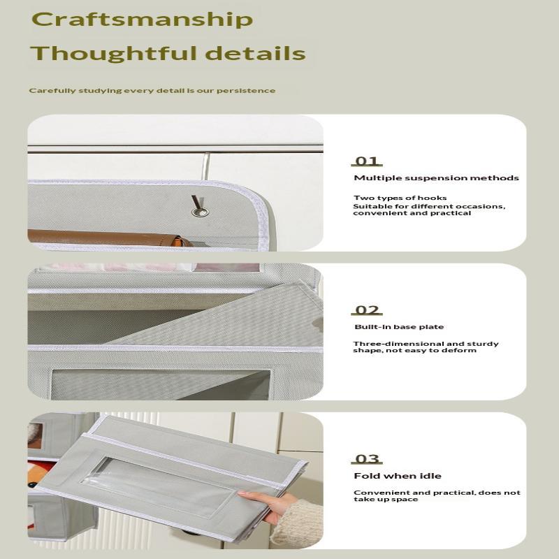 Over The Door Hanging Organizer with Clear Windows Multi Large Capacity Pockets Durable for Bedroom Bathroom Closet Use