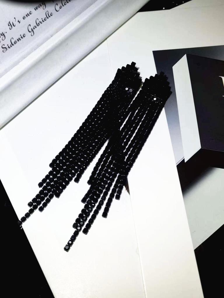 Elegant Rhinestone Tassel Earrings for Women