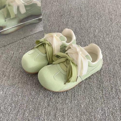 Double shoelace little white shoes women's 2025 new autumn design thick-soled women's shoes retro breathable German training casual shoes