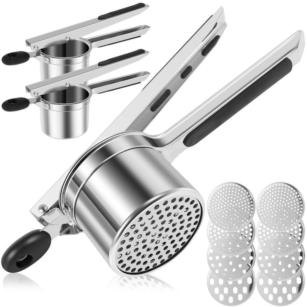 Manual Potato Ricer Stainless Steel Mashed Potato Ricer with 4 Discs Nonslip Handle Potato Ricer Press Kitchen Cooking Gadgets
